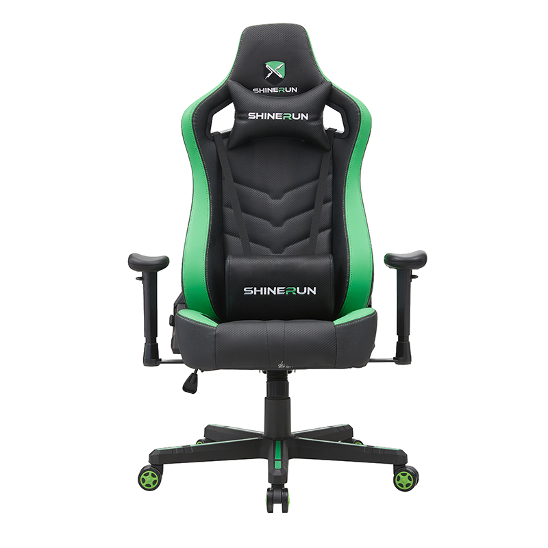 XL-2299 Sedia da gaming Wright con barra a gas a 4 stadi nera e verde