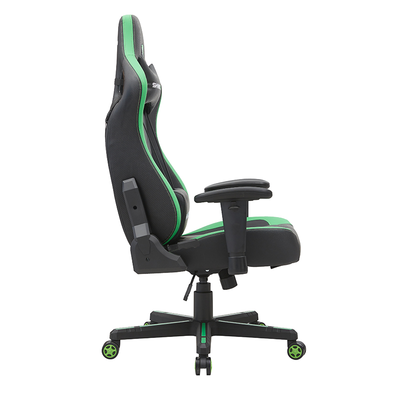 XL-2299 Sedia da gaming Wright con barra a gas a 4 stadi nera e verde