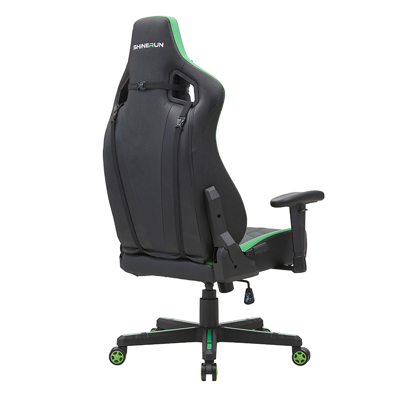 XL-2299 Sedia da gaming Wright con barra a gas a 4 stadi nera e verde