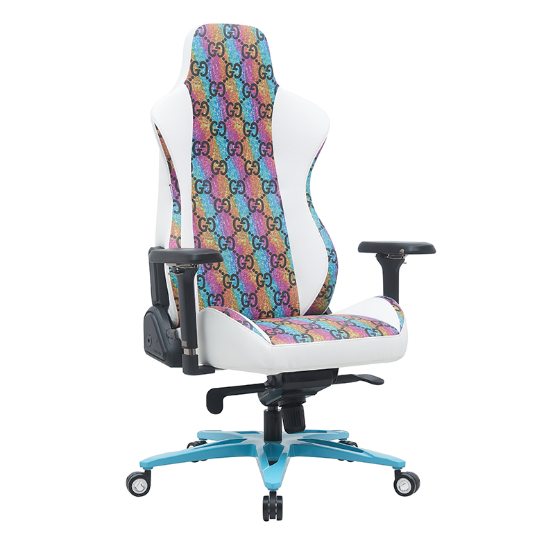 XL-6682-3 Sedia da gaming in pelle stampata a colori