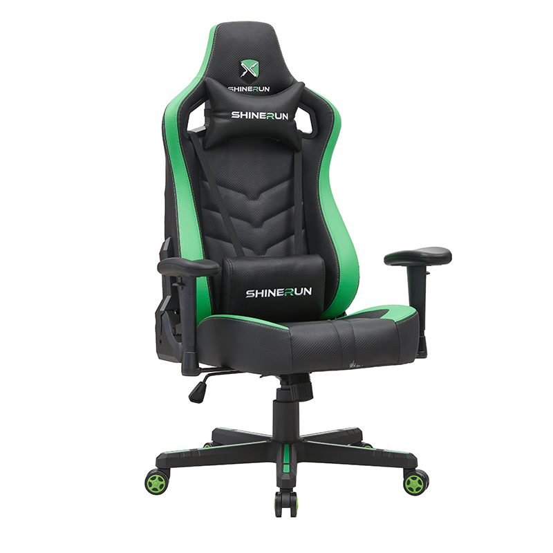 XL-2299 Sedia da gaming Wright con barra a gas a 4 stadi nera e verde