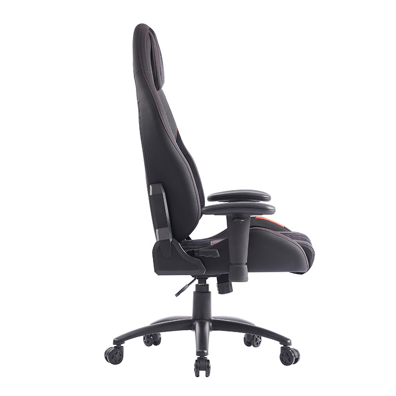 XL-1057 Sedia da gaming ergonomica in pelle spazzolata nera con braccioli 2D