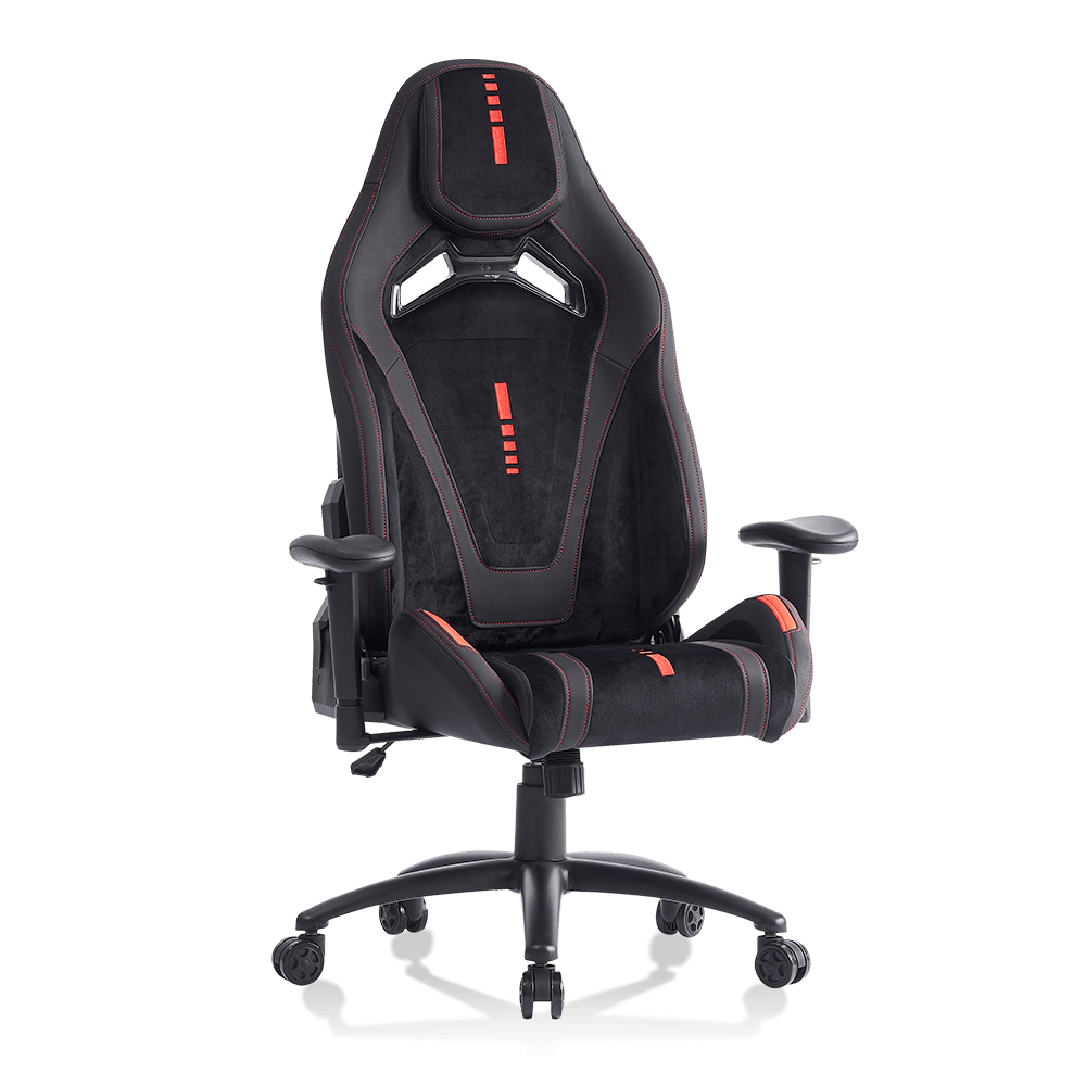 XL-1057 Sedia da gaming ergonomica in pelle spazzolata nera con braccioli 2D