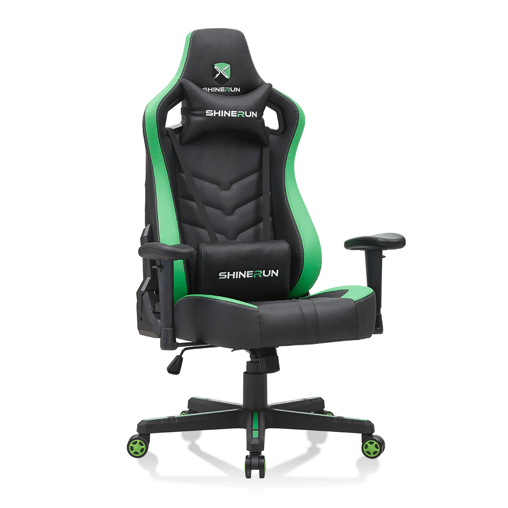 XL-2299 Sedia da gaming Wright con barra a gas a 4 stadi nera e verde